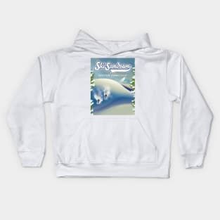 Ski Sundown New Hartford ski poster Kids Hoodie